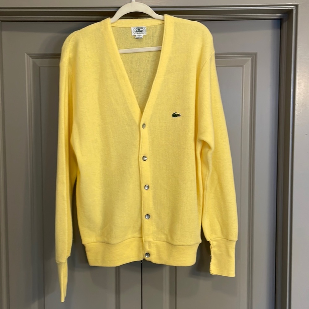 Vintage yellow Lacoste cardigan